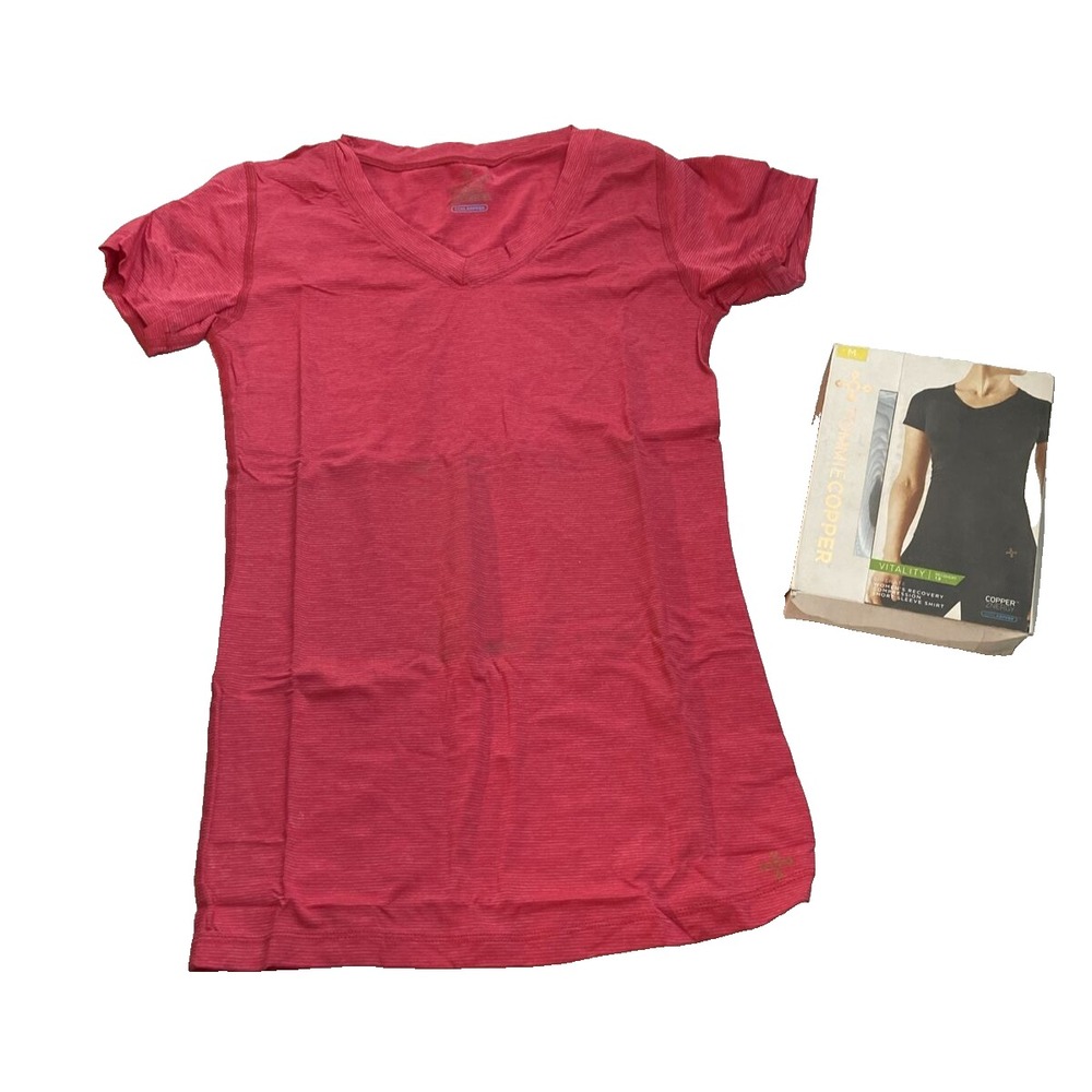 Tommie Copper Womens Vitality Liberate V-Neck Compression Shirt Red M 0902WR